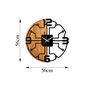 Wallity Reloj de Pared Decorativo 61, Madera y Metal, Nogal y Negro, 56 cm